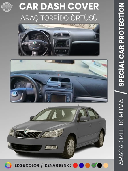 SKODA OCTAVİA (2006-2013) Torpido Örtüsü Ön Göğüs Halı Torpido Koruma Birebir Uyum Kaymaz UV Koruma ürün görseli 1