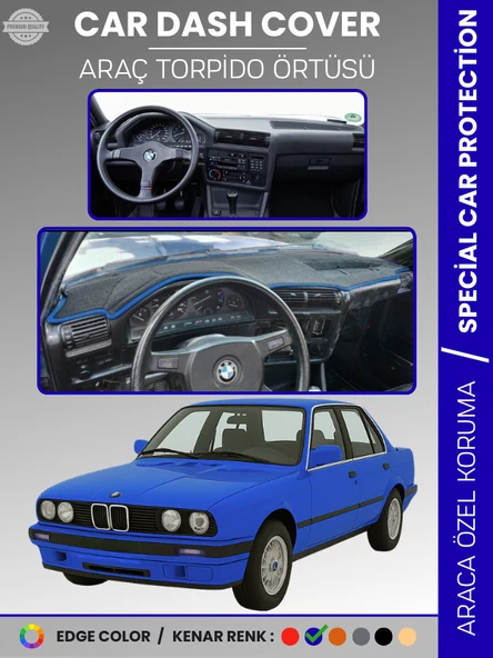 BMW E30 3 SERİSİ (1982-1991) Torpido Örtüsü Ön Göğüs Koruma Torpido Koruma Tam Uyum Çatlamayı Önler ürün görseli 1
