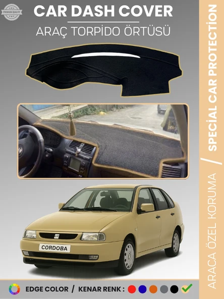 SEAT CORDOBA (1998-2001) Torpido Örtüsü Ön Göğüs Koruma Torpido Koruma Birebir Uyum Kaymaz ürün görseli 1