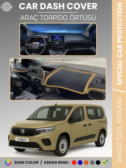 Fiat DOBLO (2023+) Torpido Örtüsü Ön Göğüs Torpido Koruma Çatlamayı Engeller Tam Uyum Hızlı Montaj ürün görseli 1