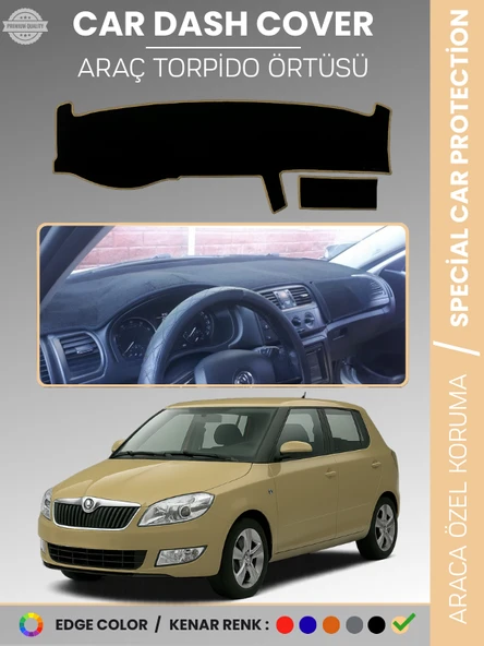 SKODA FABİA (2007-2014) Torpido Örtüsü Ön Göğüs Halı Torpido Koruma Birebir Uyum Kaymaz UV Koruma ürün görseli 1