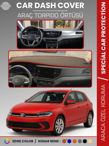 VOLKSWAGEN POLO (2022+) Torpido Örtüsü Ön Göğüs Koruma Torpido Koruma Tam Uyum Kaymaz Özel Kesim ürün görseli 1