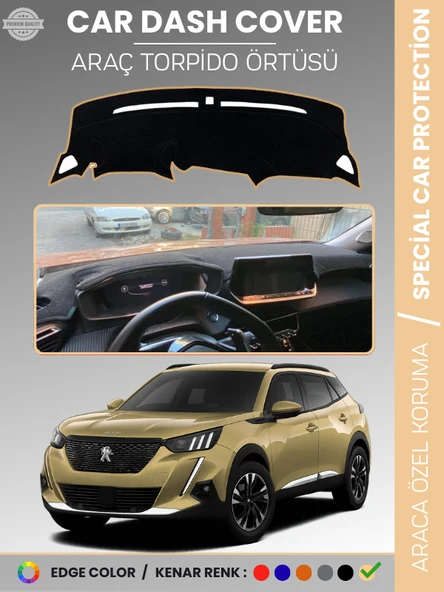 PEUGEOT 2008 (2019-2021) Torpido Örtüsü Panel Koruma Torpido Koruma Birebir Uyum Kaymaz Özel Kesim ürün görseli 1