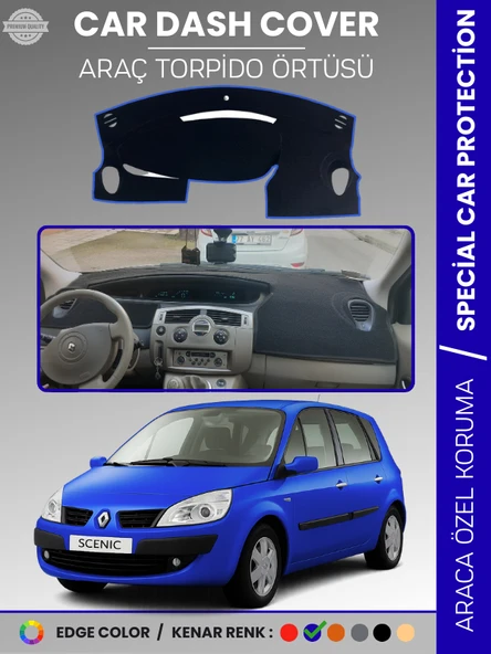 RENAULT SCENIC 2 (2003-2009) Torpido Örtüsü Ön Göğüs Koruma Torpido Koruma Tam Uyum Çatlamayı Önler ürün görseli 1