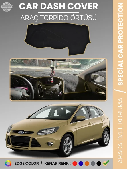 FORD FOCUS 3 (2011-2016) Torpido Örtüsü Ön Göğüs Torpido Koruma Tam Uyum Kaymaz Kolay Montaj ürün görseli 1