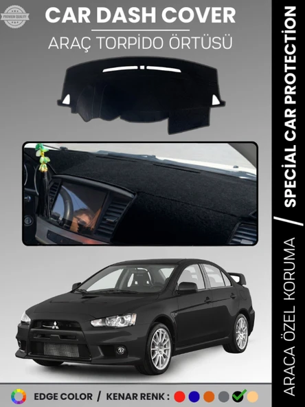 MITSUBISHI LANCER (2007-2017) Torpido Örtüsü Ön Göğüs Koruma Torpido Koruma Araca Özel Tam Uyum ürün görseli 1