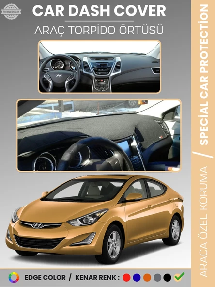 HYUNDAİ ELANTRA (2011-2017) Torpido Örtüsü Ön Göğüs Araca Özel UV Koruma Kaymaz Kolay Montaj ürün görseli 1