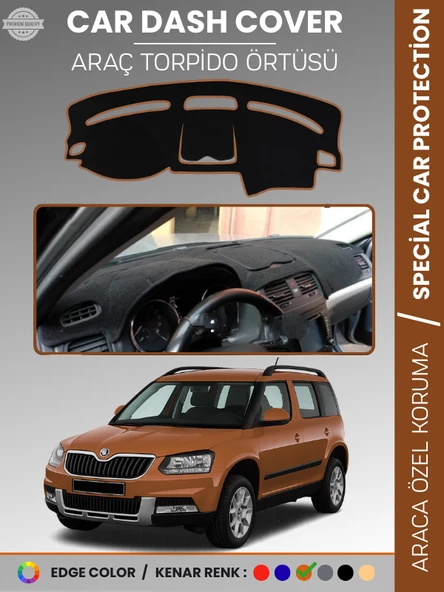 SKODA YETI (2009-2017) Torpido Örtüsü Ön Göğüs Halı Torpido Koruma Tam Uyum Kaymaz UV Koruma ürün görseli 1
