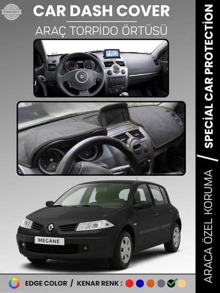 RENAULT MEGANE 2 NAVİGASYONLU BÜYÜK EKRAN (2003-2009) Torpido Örtüsü Ön Göğüs Halı Torpido Koruma ürün görseli 1