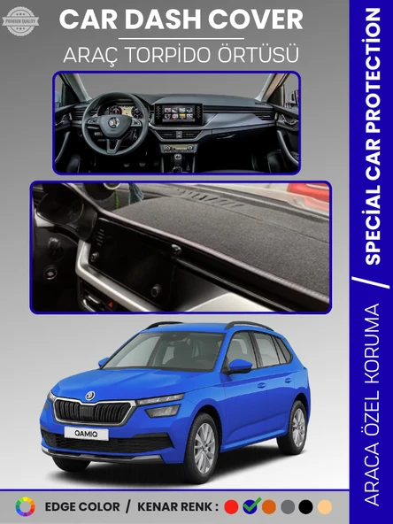 SKODA KAMIQ (2019-2024) Torpido Örtüsü Ön Göğüs Halı Torpido Koruma Birebir Uyum Kaymaz UV Koruma ürün görseli 1