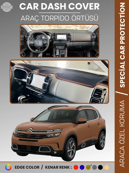 CITROEN C5 AIRCROSS (2018-2025) Torpido Örtüsü Ön Göğüs Torpido Koruma Tam Uyum Kolay Montaj ürün görseli 1