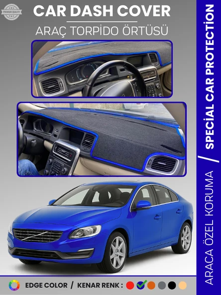 VOLVO S60 (2011-2017) Torpido Örtüsü Ön Göğüs Koruma Torpido Koruma Tam Uyum Araca Özel UV Koruma ürün görseli 1