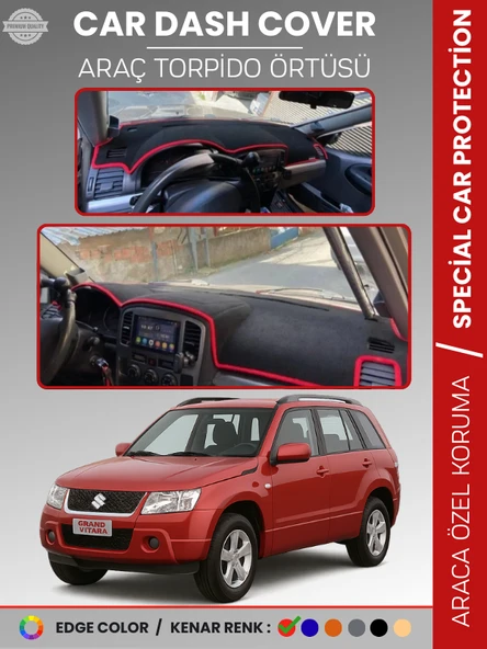 SUZUKİ GRAND VİTARA (2004-2006) Torpido Örtüsü Ön Göğüs Halı Torpido Koruma Tam Uyum Kaymaz ürün görseli 1