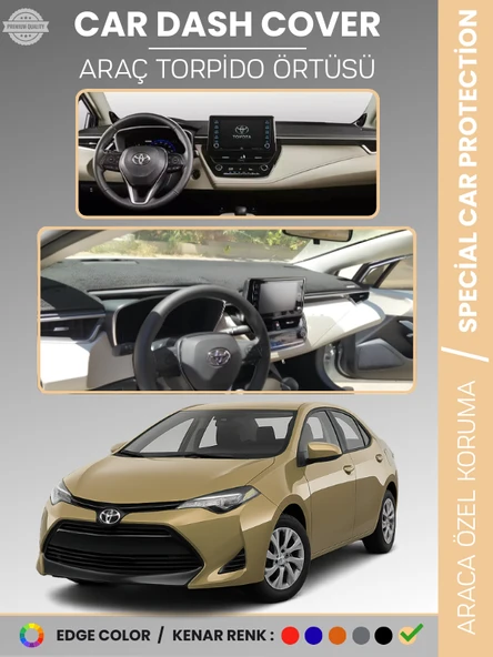 TOYOTA COROLLA (2019+) TORPİDO ÖRTÜSÜ E210 KASA HAYALET EKRANLI DİJİTAL GÖSTERGELİ TORPİDO KORUMA ürün görseli 1