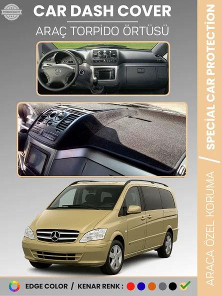 MERCEDES VITO / VIANO W639 (2003-2014) Torpido Örtüsü Premium Torpido Koruma Özel Kesim Kaymaz ürün görseli 1