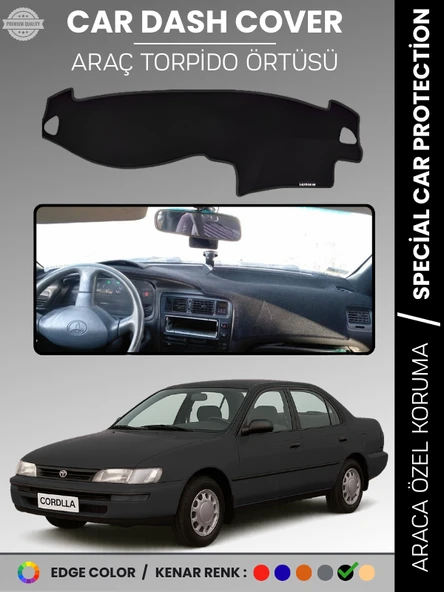 TOYOTA COROLLA E100 (1991-1995) Torpido Örtüsü Ön Göğüs Koruma Araca Özel Çatlamayı Önler Kaymaz ürün görseli 1