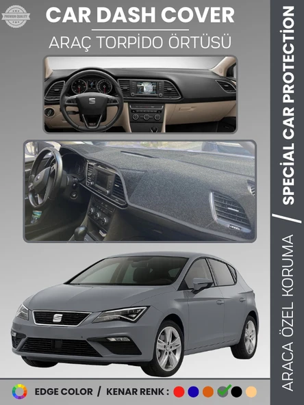 SEAT LEON (2013-2020) Torpido Örtüsü Ön Göğüs Halı Torpido Koruma Birebir Uyum Kaymaz UV Koruma ürün görseli 1
