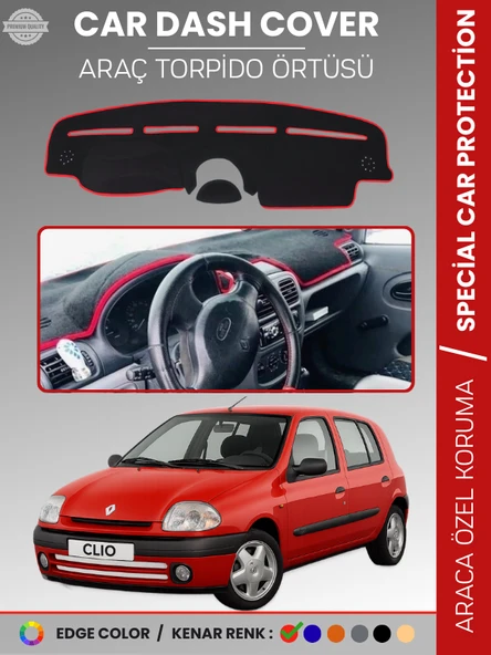 RENAULT CLIO 2 AIRBAGLI (2001-2012) Torpido Örtüsü Ön Göğüs Koruma Torpido Koruma Araca Özel ürün görseli 1