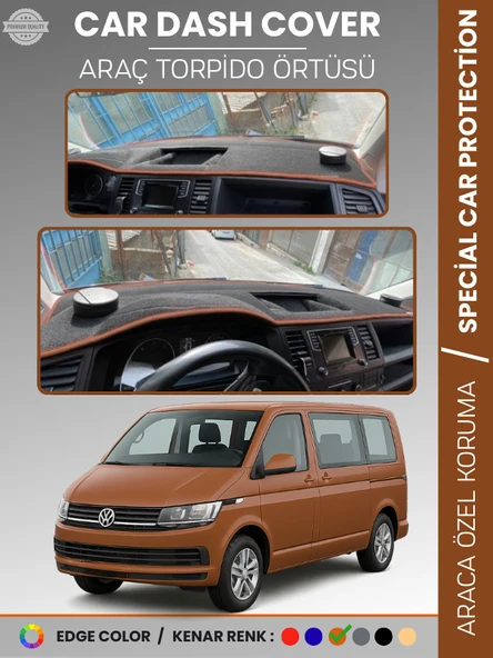VOLKSWAGEN TRANSPORTER T6 (2015-2020) Torpido Örtüsü Ön Göğüs Koruma Torpido Koruma Tam Uyum ürün görseli 1