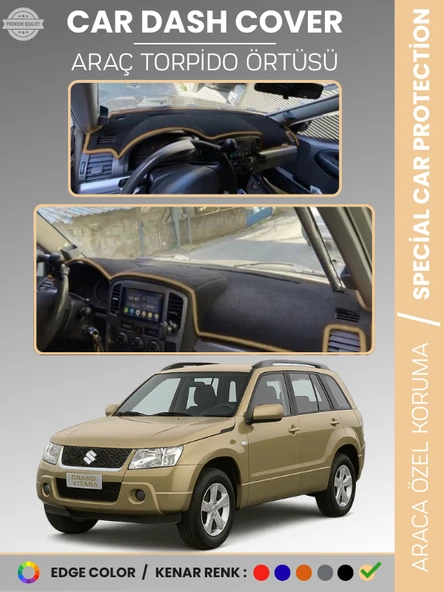 SUZUKİ GRAND VİTARA (2004-2006) Torpido Örtüsü Ön Göğüs Halı Torpido Koruma Tam Uyum Kaymaz ürün görseli 1