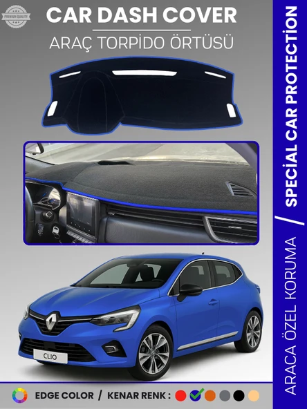 RENAULT CLİO 5 (2019-2023) Torpido Örtüsü Ön Göğüs Koruma Torpido Koruma Birebir Uyum Kaymaz ürün görseli 1