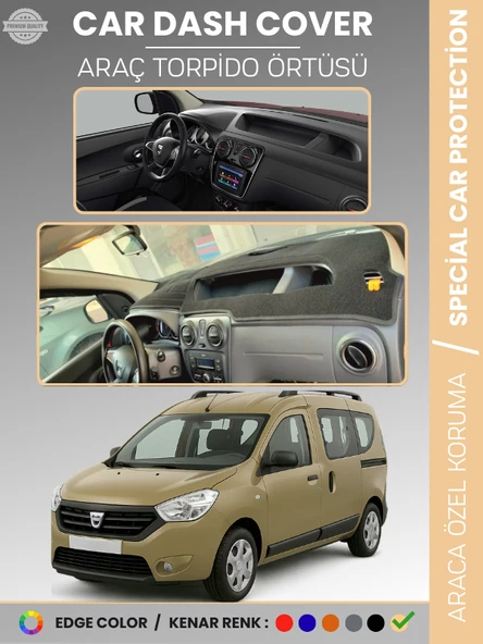 DACIA DOKKER (2012-2020) Torpido Örtüsü Ön Göğüs Koruma Torpido Koruma Çatlamayı Engeller Tam Uyum ürün görseli 1