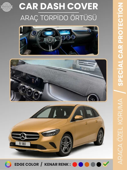 MERCEDES B-CLASS W247 (2019-2023) Torpido Örtüsü Premium Kalite Torpido Koruma Özel Kesim UV Koruma ürün görseli 1