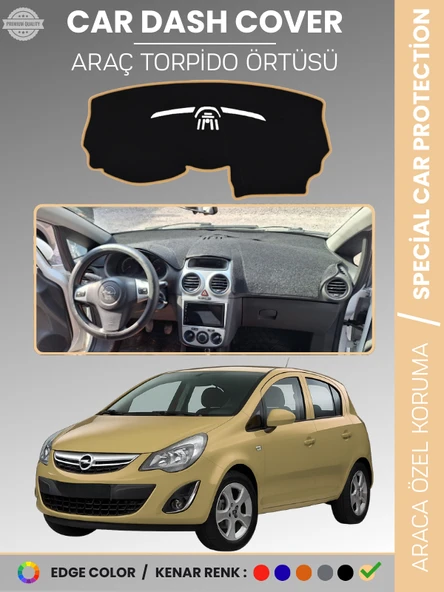 OPEL CORSA D (2006-2014) Torpido Örtüsü Ön Göğüs Halı Torpido Koruma Birebir Uyum Kaymaz Özel Kesim ürün görseli 1