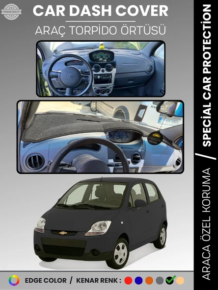 CHEVROLET SPARK (2009-2015) Torpido Örtüsü Ön Göğüs Koruma Torpido Koruma Tam Uyum Çatlamayı Önler ürün görseli 1
