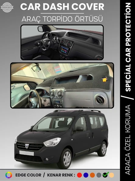 DACIA DOKKER (2012-2020) Torpido Örtüsü Ön Göğüs Koruma Torpido Koruma Çatlamayı Engeller Tam Uyum ürün görseli 1