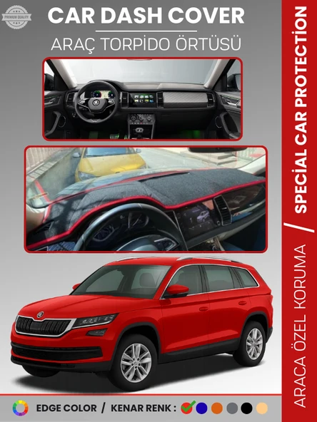 SKODA KODIAQ (2017-2022) Torpido Örtüsü Ön Göğüs Halı Torpido Koruma Birebir Uyum Kaymaz UV Koruma ürün görseli 1