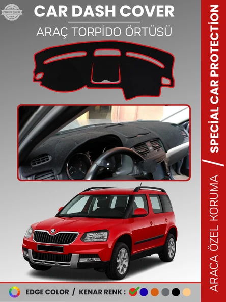 SKODA YETI (2009-2017) Torpido Örtüsü Ön Göğüs Halı Torpido Koruma Tam Uyum Kaymaz UV Koruma ürün görseli 1