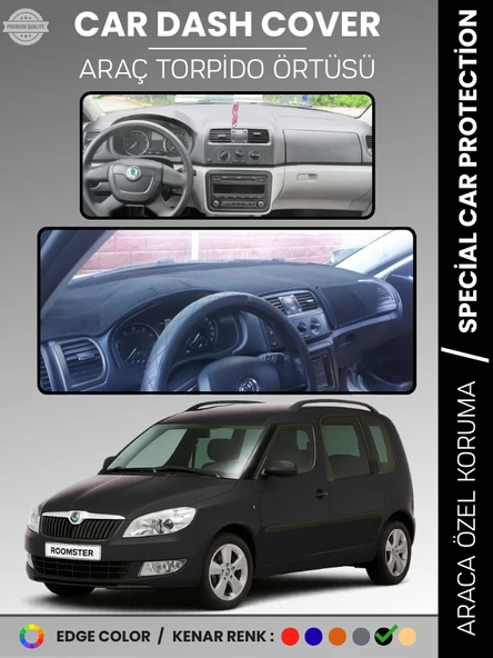 SKODA ROOMSTAR (2007-2014) Torpido Örtüsü Ön Göğüs Halı Torpido Koruma Tam Uyum Kaymaz UV Koruma ürün görseli 1