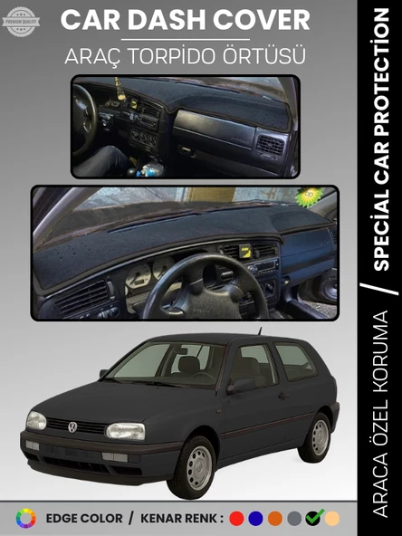 VOLKSWAGEN GOLF 3 (1991-1997) Torpido Örtüsü Ön Göğüs Koruma Tam Uyum Çatlamayı Önler ürün görseli 1
