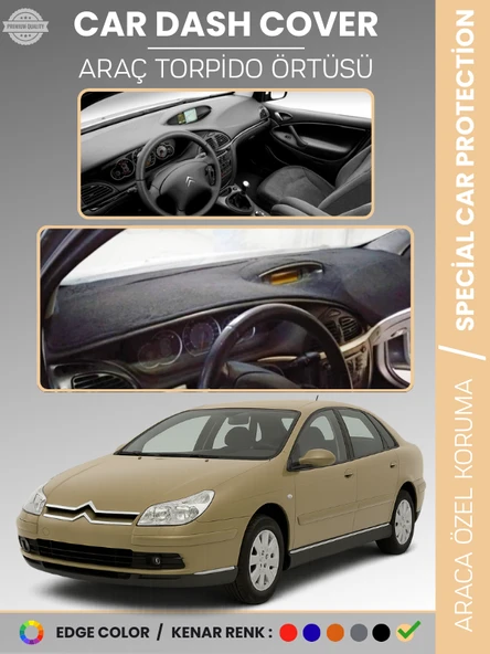 CITROEN C5 (2004-2008) Torpido Örtüsü Ön Göğüs Torpido Koruma Tam Uyum Çatlamayı Önler Kolay Montaj ürün görseli 1