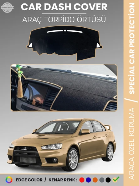 MITSUBISHI LANCER (2007-2017) Torpido Örtüsü Ön Göğüs Koruma Torpido Koruma Araca Özel Tam Uyum ürün görseli 1