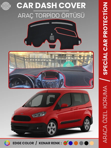 FORD COURİER (2013-2020) EKRANLI Torpido Örtüsü Torpido Koruma Tam Uyum Çatlamayı Önler Kolay Montaj ürün görseli 1
