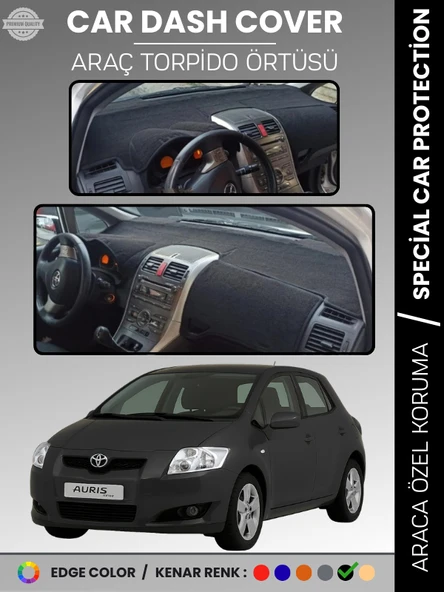 TOYOTA AURİS (2006-2012) Torpido Örtüsü Ön Göğüs Halı Torpido Koruma Tam Uyum UV Koruma Kolay Montaj ürün görseli 1