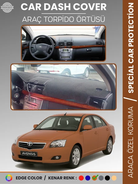 TOYOTA AVENSİS T250 (2003-2008) KAPAKLI Torpido Örtüsü Ön Göğüs Halı Tam Uyum ürün görseli 1