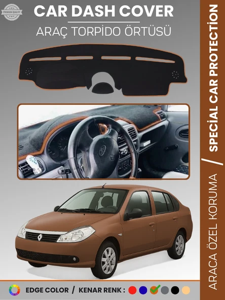 RENAULT SYMBOL 2 AIRBAGLI (2008-2013) Torpido Örtüsü Ön Göğüs Koruma Torpido Koruma Birebir Uyum ürün görseli 1