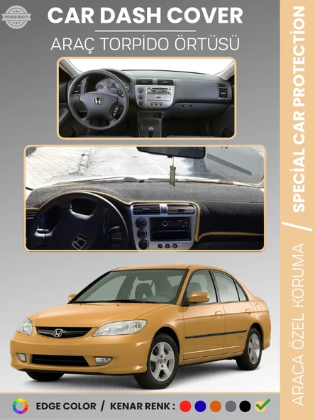 HONDA CIVIC VTEC2 (2003-2005) Torpido Örtüsü Torpido Koruma Tam Uyum Çatlamayı Önler Kolay Montaj ürün görseli 1