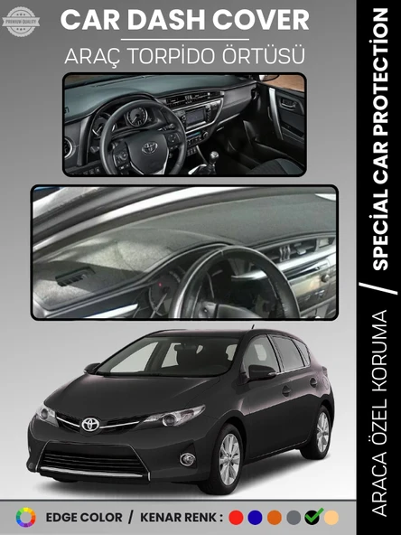 TOYOTA AURİS (2012-2019) Torpido Örtüsü Ön Göğüs Halı Torpido Koruma Tam Uyum UV Koruma Kolay Montaj ürün görseli 1