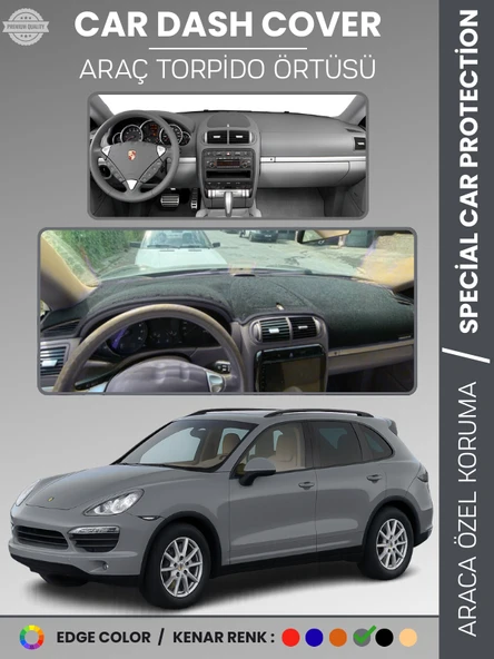 PORSCHE CAYENNE (2002-2010) Torpido Örtüsü Ön Göğüs Koruma Torpido Koruma Tam Uyum Kaymaz ürün görseli 1