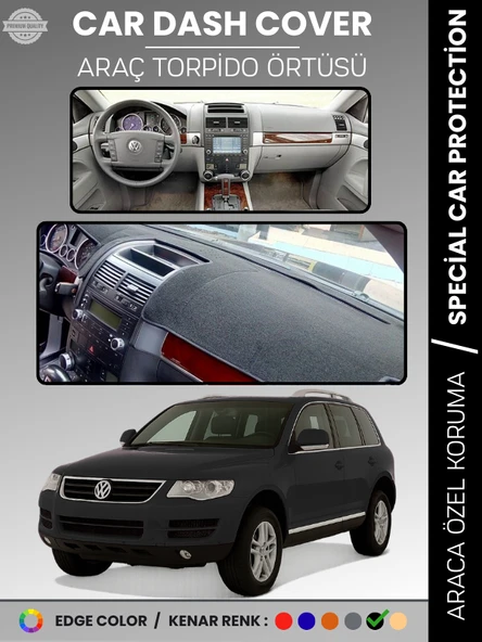 VOLKSWAGEN TOUAREG (2002-2010) Torpido Örtüsü Ön Göğüs Koruma Torpido Koruma Tam Uyum Araca Özel ürün görseli 1