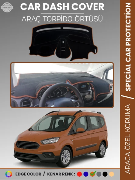 FORD COURİER (2020+) Torpido Örtüsü Ön Göğüs Torpido Koruma Tam Uyum Çatlamayı Önler Kolay Montaj ürün görseli 1