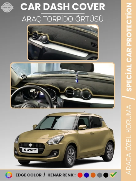 SUZUKI SWİFT (2017-2020) Torpido Örtüsü Ön Göğüs Halı Torpido Koruma Tam Uyum Kaymaz UV Koruma ürün görseli 1