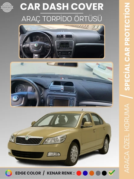 SKODA OCTAVİA (2006-2013) Torpido Örtüsü Ön Göğüs Halı Torpido Koruma Birebir Uyum Kaymaz UV Koruma ürün görseli 1