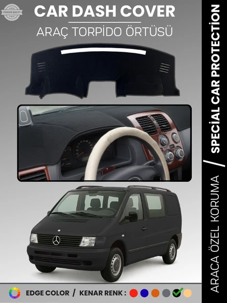 MERCEDES VITO W638 (1996-2003) Torpido Örtüsü Premium Kalite Torpido Koruma Özel Kesim UV Koruma ürün görseli 1