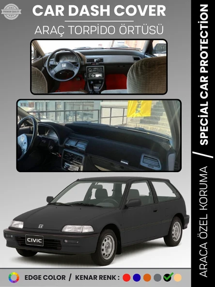 HONDA CIVIC EF (1988-1991) Torpido Örtüsü Torpido Koruma Tam Uyum Çatlamayı Önler Kolay Montaj ürün görseli 1