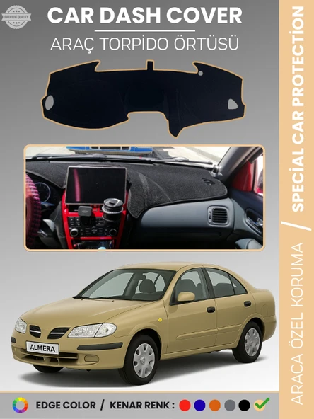 NİSSAN ALMERA EKRANLI (2000-2006) Torpido Örtüsü Premium Torpido Koruma Araca Özel UV Koruma ürün görseli 1